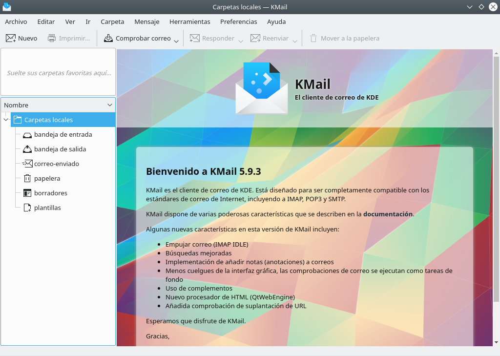 El software de correo KMail